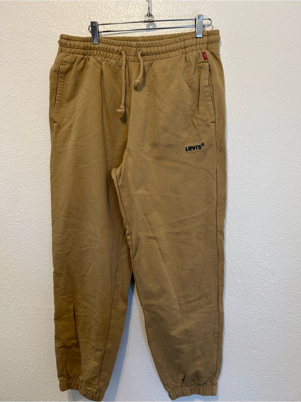 Levi's Men's Khaki Drawstring Sweatpants - Elastic Cuffed Joggers